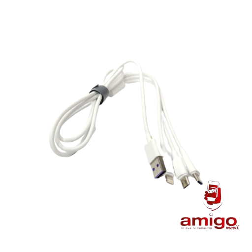 CABLE USB SMC 3EN1 BLANCO