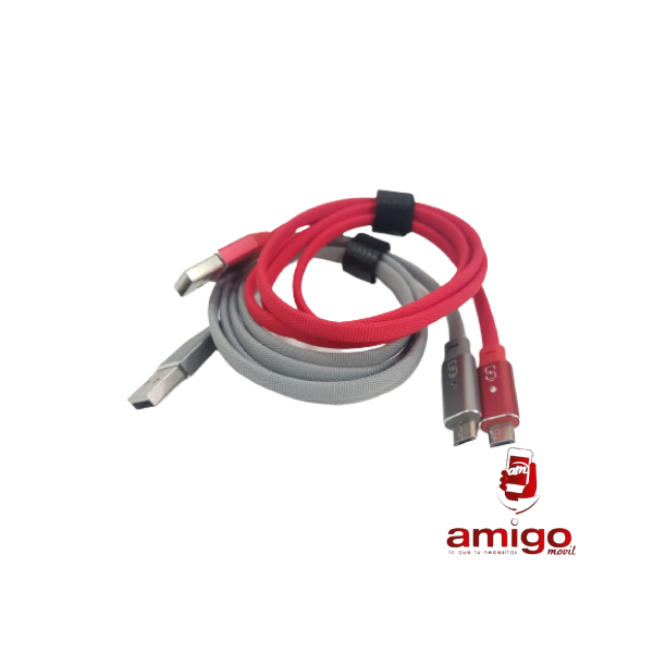 CABLE USB V8 TEJIDO C/LUZ