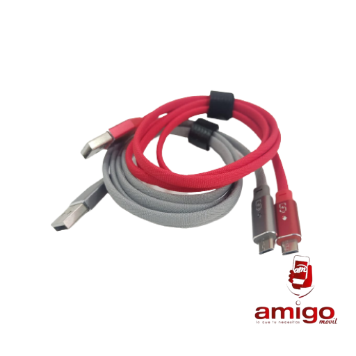 CABLE USB V8 TEJIDO C/LUZ
