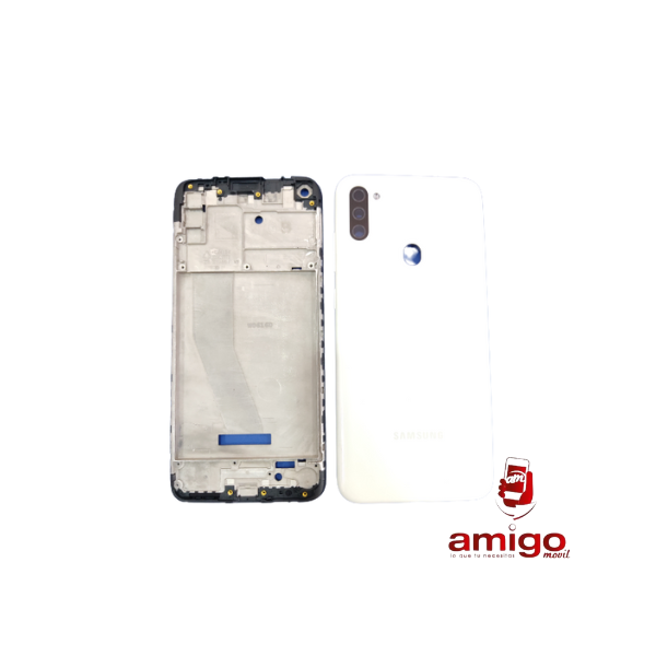 TAPA SAMSUNG A11 BLANCO+VANCOUVER+ BISEL