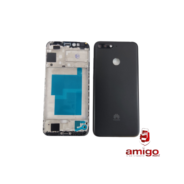 TAPA HUAWEI Y6 2018 NEGR+VANCOUVER+ BISEL
