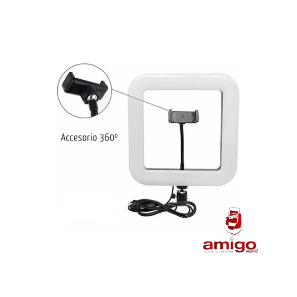 ARO DE LUZ CUADRADO 8 PULGADAS