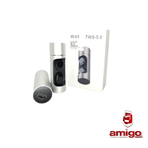 AUDIFONO BLUETHOOTH W-01 TWS-5.0 TUBO