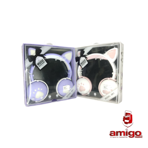 AUDIFONO BLUETHOOTH BK1 LUMI DIADEMA CAT