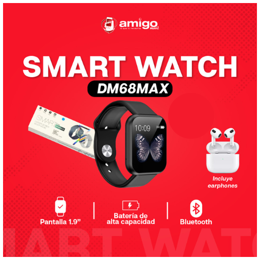 SMART WATCH DM68MAX + BLUETHOOTH