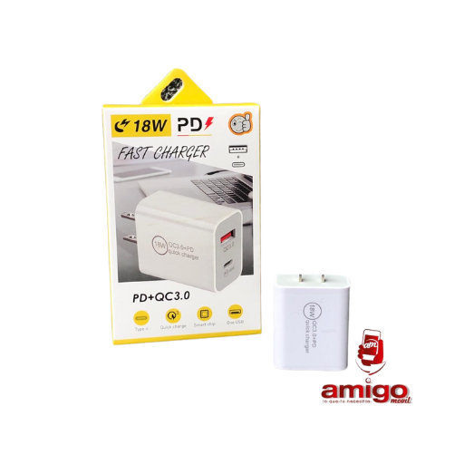 CARGADOR ADAPTADOR 2EN1 C24 USB- TIPO C 18W