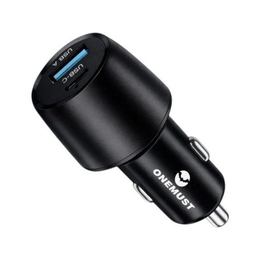 ADAPT VEHIC -USB +C ONEMUST OM-CA04 2 PORT