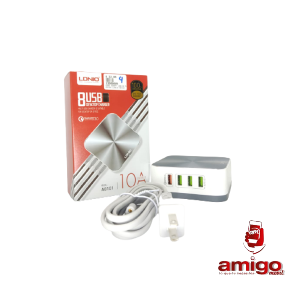 CARGADOR ADAPTADOR USB 8 PUERTOS LDNIO A8101