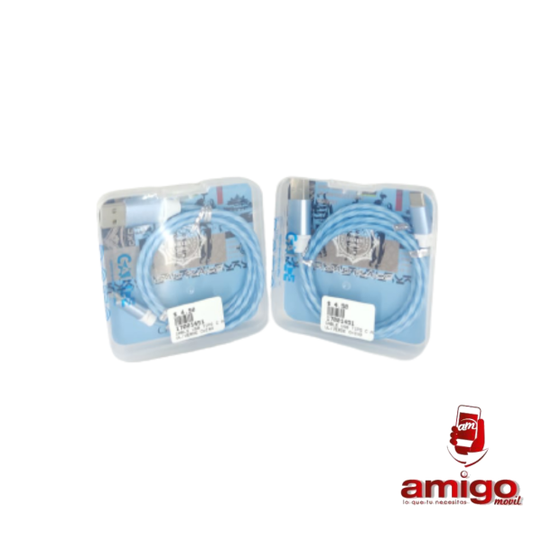 CABLE USB TIPO C AZUL/VERDE CHINO